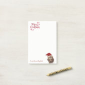 聖降誕祭お目出とう、サンタハットパーソナライズされたの猫 ポストイット (デスク上)