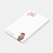 聖降誕祭お目出とう、サンタハットパーソナライズされたの猫 ポストイット (アングル)