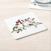 聖降誕祭お目出とう スクエアペーパーコースター (アングル)