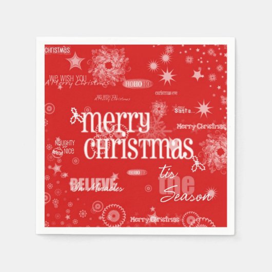 聖降誕祭お目出とう スタンダードカクテルナプキン (正面)