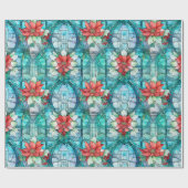 「聖降誕祭お目出とう！」ステンドグラス ラッピングペーパー (フラット)