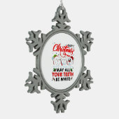 聖降誕祭お目出とう スノーフレークピューターオーナメント (左)