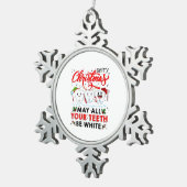 聖降誕祭お目出とう スノーフレークピューターオーナメント (右)