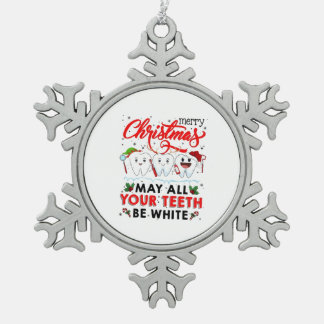 聖降誕祭お目出とう スノーフレークピューターオーナメント