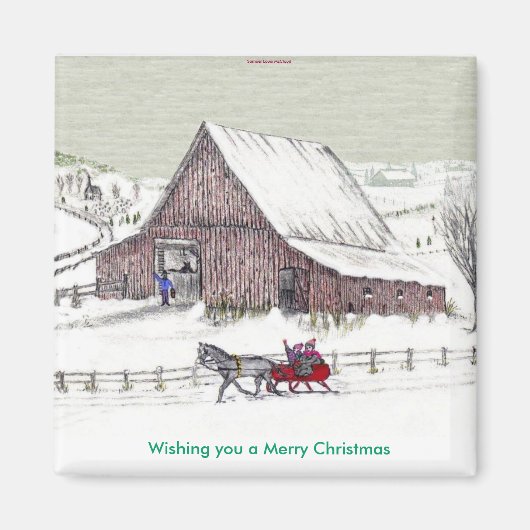 聖降誕祭お目出とう マグネット (正面)