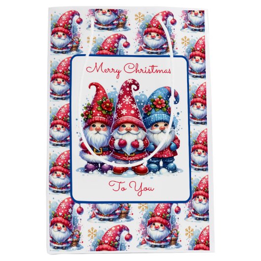 聖降誕祭お目出とう | 休日格言 ミディアムペーパーバッグ (正面)