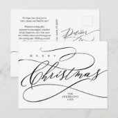 聖降誕祭お目出とう、季節のお目出とう、書道に挨拶  ポストカード (正面/裏面)