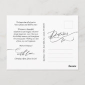 聖降誕祭お目出とう、季節のお目出とう、書道に挨拶  ポストカード (裏面)