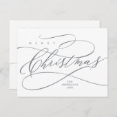 聖降誕祭お目出とう、季節のお目出とう、書道に挨拶 ポストカード (正面/裏面)