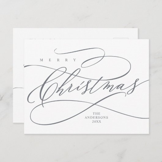 聖降誕祭お目出とう、季節のお目出とう、書道に挨拶 ポストカード (正面/裏面)