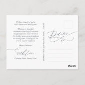 聖降誕祭お目出とう、季節のお目出とう、書道に挨拶 ポストカード (裏面)