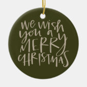 「聖降誕祭お目出とう」常緑樹 セラミックオーナメント (正面)