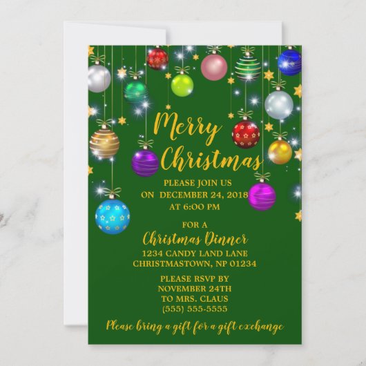 聖降誕祭お目出とう 招待状 (正面)