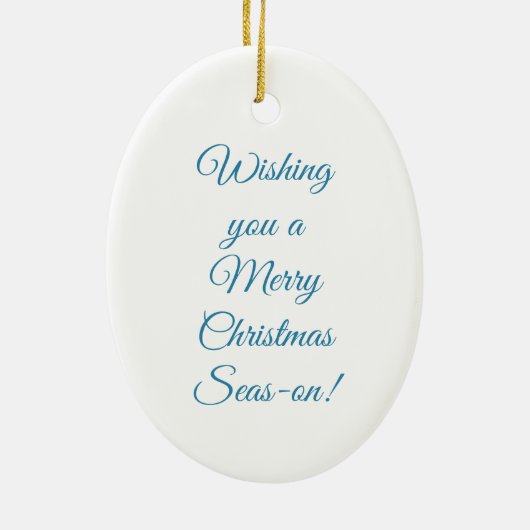 聖降誕祭お目出とう |海辺のクリスマス    セラミックオーナメント (裏面)