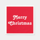 聖降誕祭お目出とう – 赤白 スタンダードカクテルナプキン (正面)