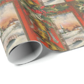 聖降誕祭お目出とう、鐘と雪の降る村 ラッピングペーパー (ロールコーナー)