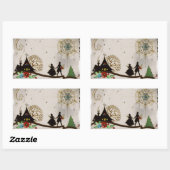 聖降誕祭お目出とう 長方形シール (シート)