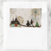 聖降誕祭お目出とう 長方形シール (バッグ)