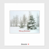 聖降誕祭お目出とう、雪に覆われた木々よ。 シール (シート)