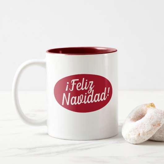 聖降誕祭お目出スペインのし | Feliz Navidad Mug ツートーンマグカップ (ドーナツ)