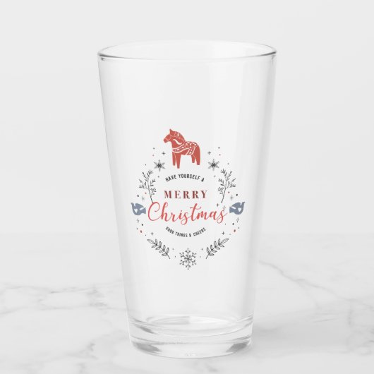 聖降誕祭お目出度うオーナメント タンブラーグラス (正面)