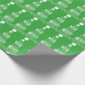 聖降誕祭お目出度うグリーン ラッピングペーパー (角)