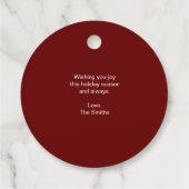 聖降誕祭お目出度うタイポグラフィ文字 フェイバータグ (裏面)