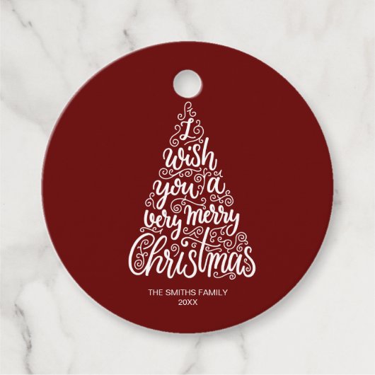 聖降誕祭お目出度うタイポグラフィ文字 フェイバータグ (正面)