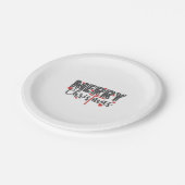 聖降誕祭お目出度うハート ペーパープレート (アングル)