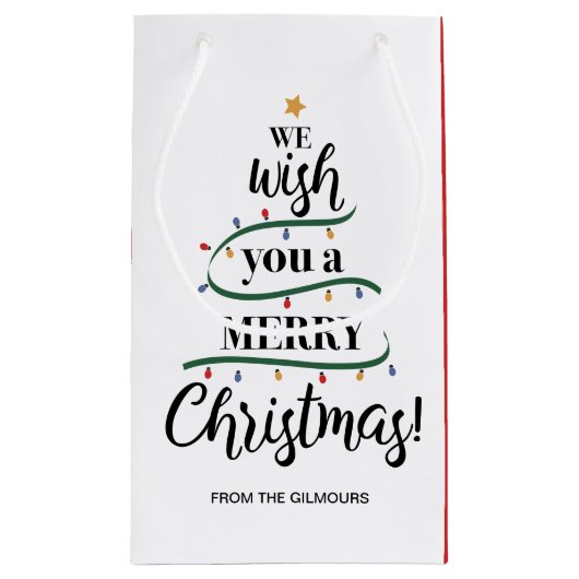 聖降誕祭お目出度うパーソナライズされた スモールペーパーバッグ (裏面)