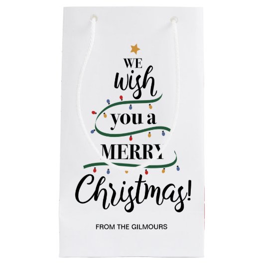 聖降誕祭お目出度うパーソナライズされた スモールペーパーバッグ (正面)