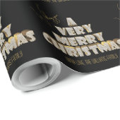 聖降誕祭お目出度うブラック ラッピングペーパー (ロールコーナー)