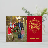 聖降誕祭お目出度うミニマル主義者 箔シーズンカード (立ち正面)