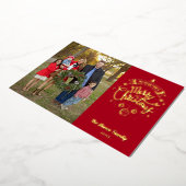 聖降誕祭お目出度うミニマル主義者 箔シーズンカード (回転した状態)