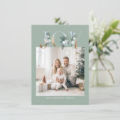 聖降誕祭お目出度うモダン、写シンプル真 シーズンカード (スタンド正面)