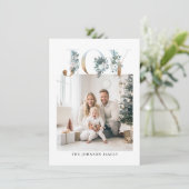 聖降誕祭お目出度うモダン、写シンプル真 シーズンカード (スタンド正面)