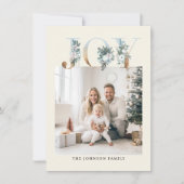 聖降誕祭お目出度うモダン、写シンプル真 シーズンカード (正面)