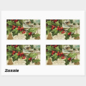 聖降誕祭お目出度うヴィンテージ 長方形シール (シート)