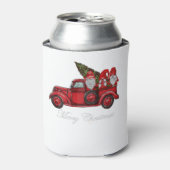 聖降誕祭お目出度う三人の格言と赤いトラックに 缶クーラー (缶正面)