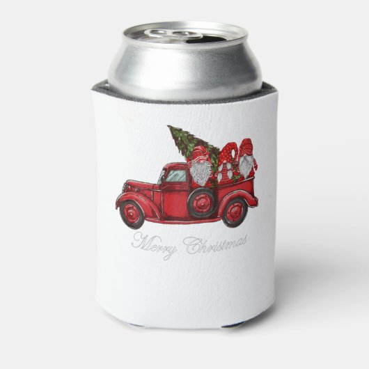 聖降誕祭お目出度う三人の格言と赤いトラックに 缶クーラー (缶裏面)