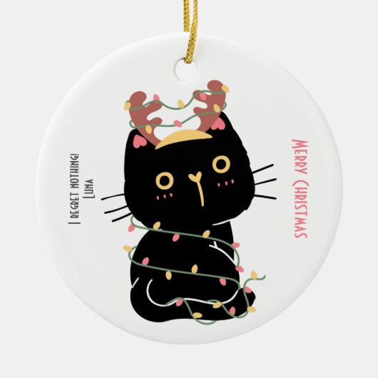 聖降誕祭お目出度う事は何も後悔しない セラミックオーナメント (正面)