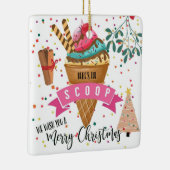 聖降誕祭お目出度う事を祈るスクープだ セラミックオーナメント (右)