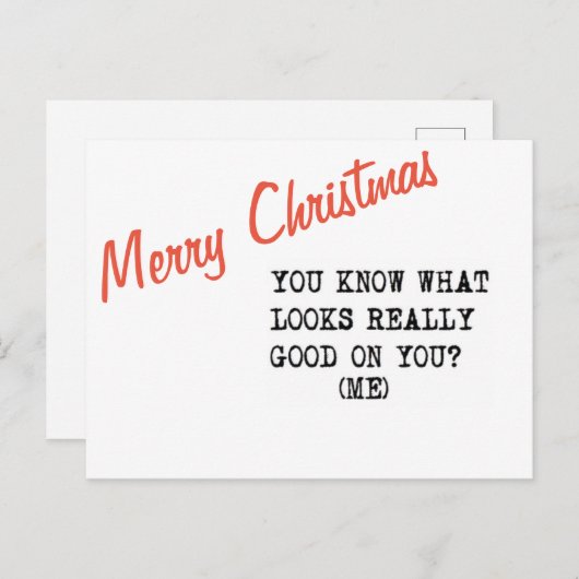 聖降誕祭お目出度う何がいいか分かる？ シーズンポストカード (正面/裏面)