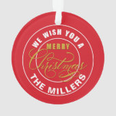 聖降誕祭お目出度う名前をカスタムする オーナメント (裏面)