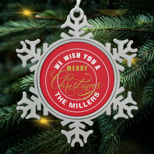 聖降誕祭お目出度う名前をカスタムする スノーフレークピューターオーナメント