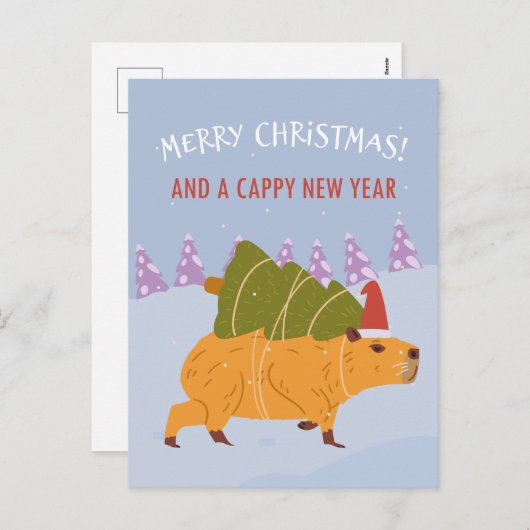 「聖降誕祭お目出度う年と気の毒な新年」 シーズンポストカード (正面/裏面)