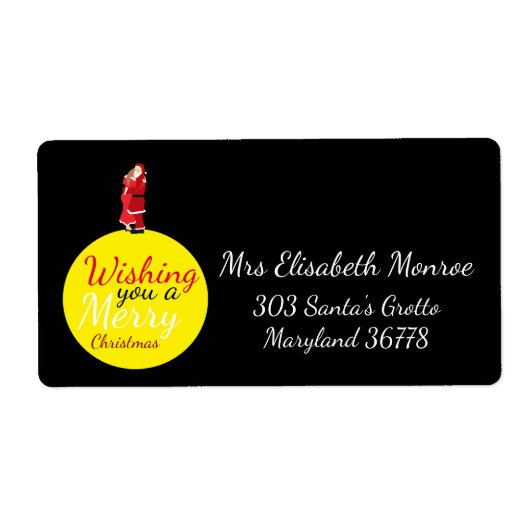 聖降誕祭お目出度う聖降誕祭のお月さま ラベル (正面)