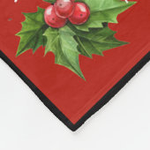 聖降誕祭お目出度う赤いトラックの車のクリスマス。 フリースブランケット (角)