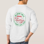 聖降誕祭お目出度う赤と緑 Tシャツ (裏面)
