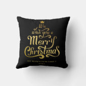 聖降誕祭お目出度う金ゴールドパーソナライズされたを クッション (裏面)